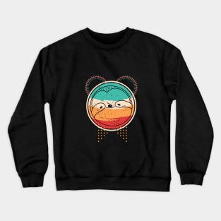 Funny Retro Sloth face Crewneck Sweatshirt